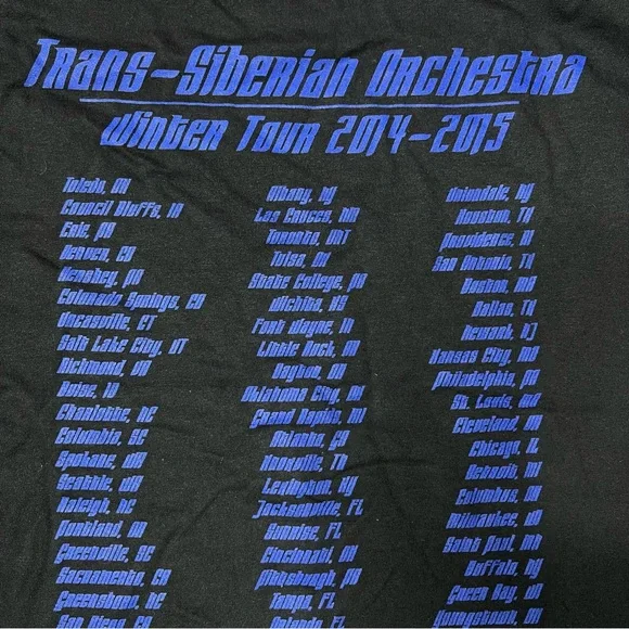 NWOT Trans Siberian Orchestra Winter Tour 2014-15 Graphic T-Shirt Unisex M - Picture 6 of 10